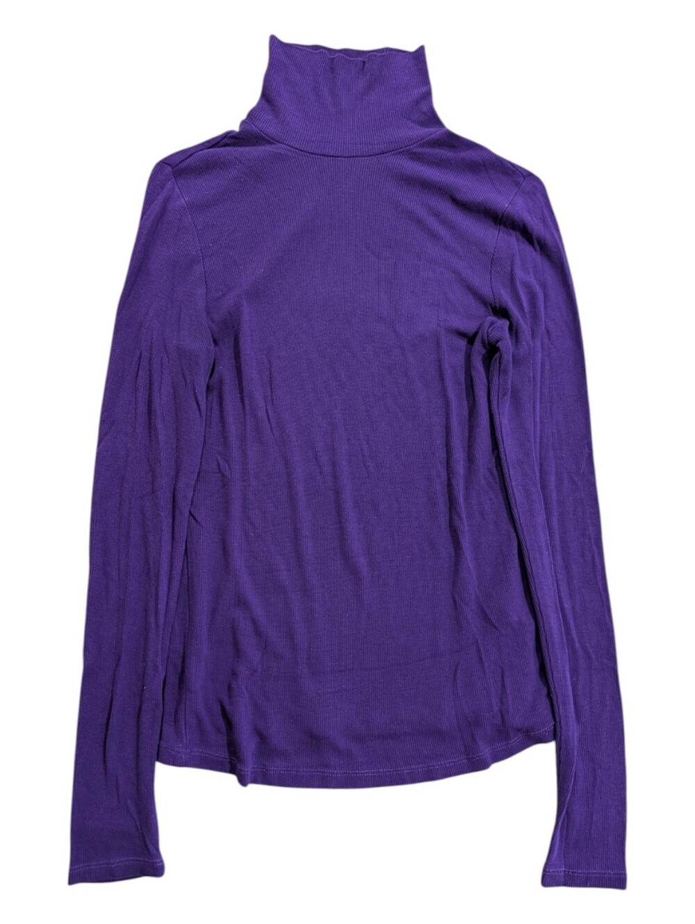 Marine Layer Womens Deep Purple Ribbed Turtleneck Sweater Sz Sm *See Note